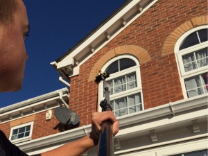 window cleaning with poles